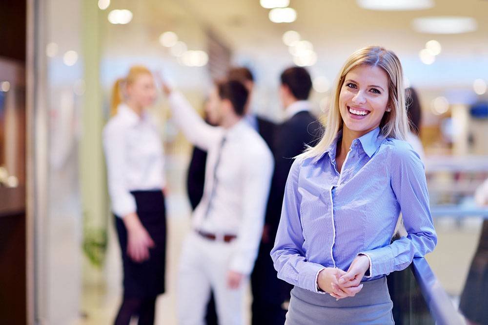 Business Woman With Her Staff