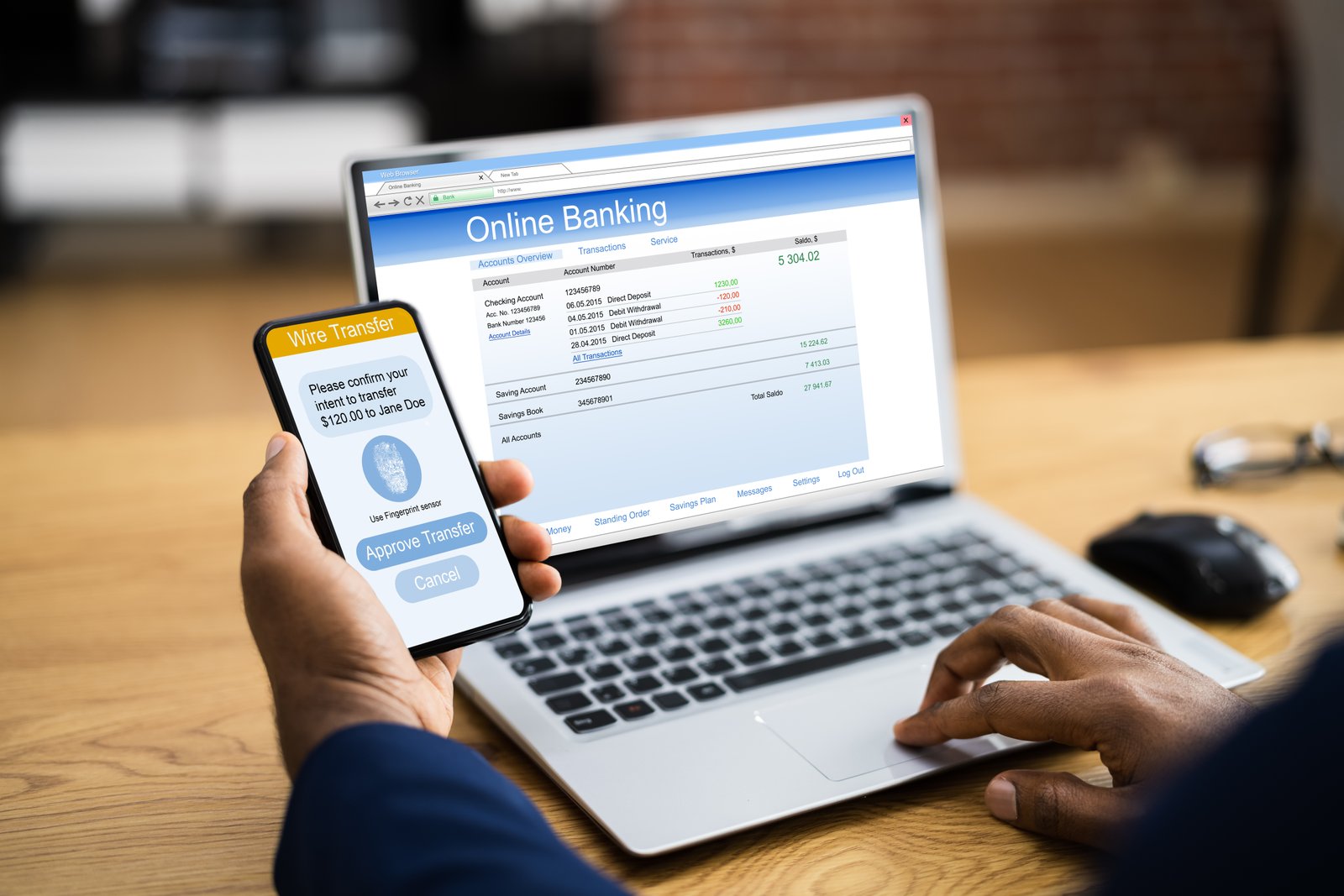 Man Using Online Banking Service
