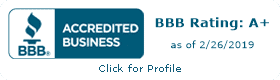 BBB Accredited Business Rating A+ Seal