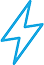 Thin line lightning bolt icon in blue